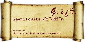 Gavrilovits Ödön névjegykártya